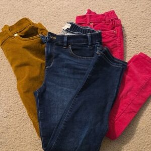 J. Crew Girl's Skinny Jeans - Dark Blue, Bright Pink, Mustard